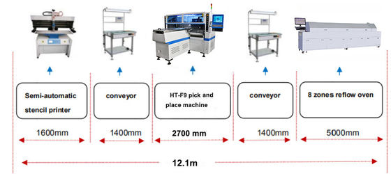 Двойная рука SMT Pick And Place Machine Линейный Макс PCB 1200 * 300 мм сборка